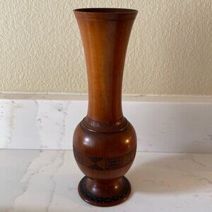 Vintage Hand turned Wooden Vase